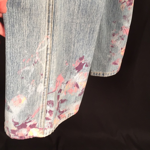 Dana Buchman Blue Jeans Size 8 Hand Painted - Picture 2 of 6